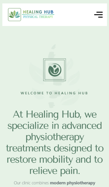 Healing Hub Mobile View