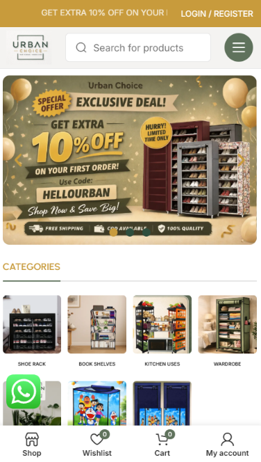 UrbanChoice Mobile View